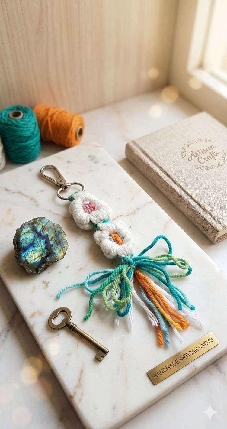 Woven Flowers Keychain - Image 1
