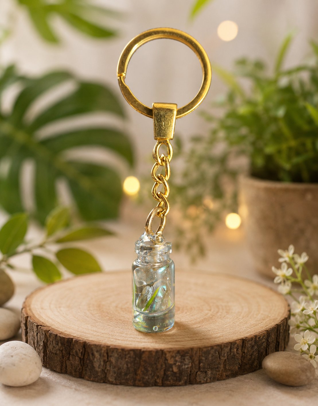 Real stone Under The Sea Keychain - Image 1