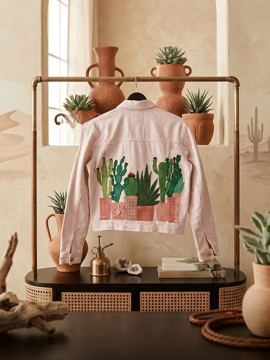 Cactus Denim jacket (with embroidery) - Image 6