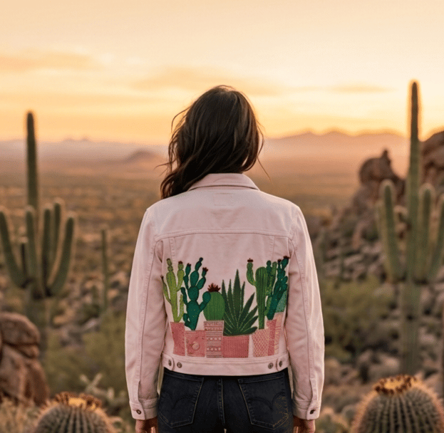 Cactus Denim jacket (with embroidery) - Image 5