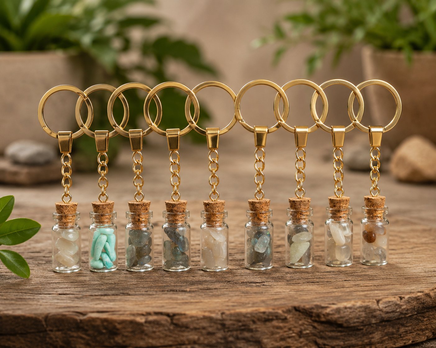 Real stone bottle Keychain (Random) - Image 1