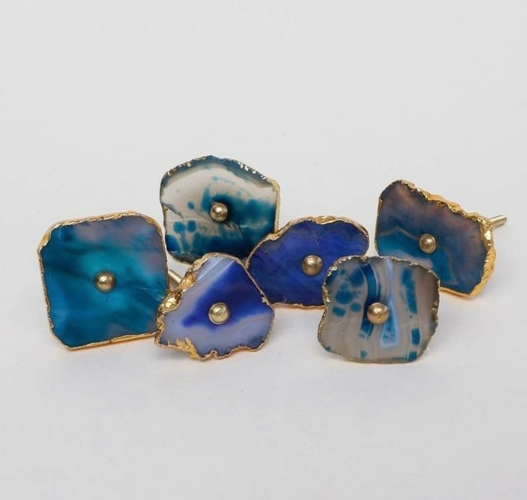 Cupboards Handles -Semi Precious Stones -Mother of Pearl & Brass  - Image 1