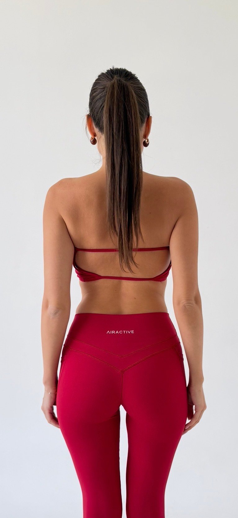 Bandeau Sports Bra- Ruby Red - Image 2
