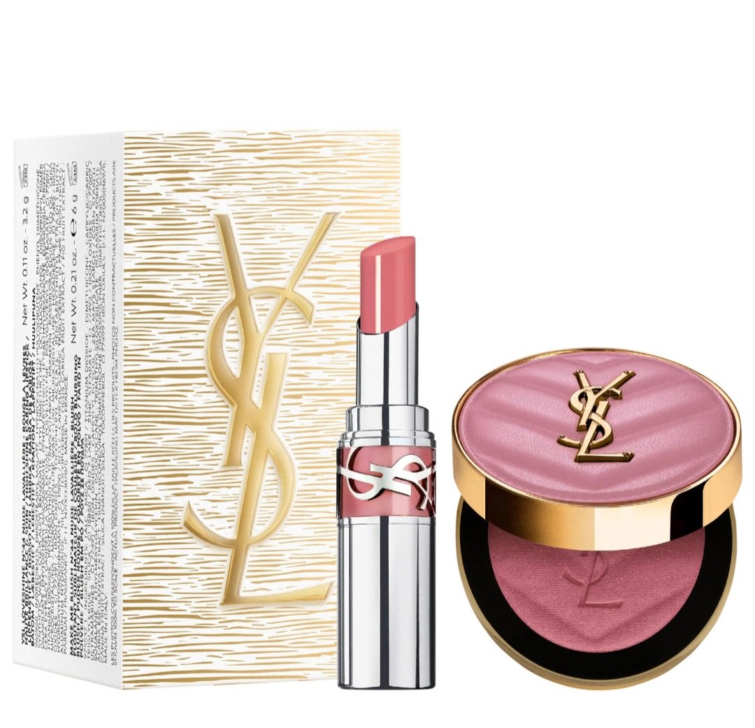 Yves Saint Laurent - YSL Iconic Pink Make Me Blush & Loveshine Lip  Yves Saint Laurent  YSL Iconic Pink Make Me Blush & Loveshine Lip Oil Stick Set - Image 1