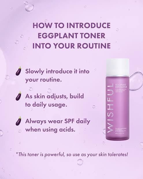 WISHFUL Eggplant Exfoliator: 9.5% AHA, BHA & PHA Pore Clarifying Daily Toner - Image 4