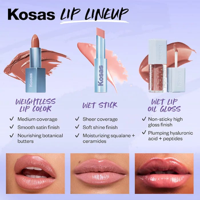 Kosas  Weightless Lip Color Nourishing Satin Lipstick Daydream - cool pink - Image 9