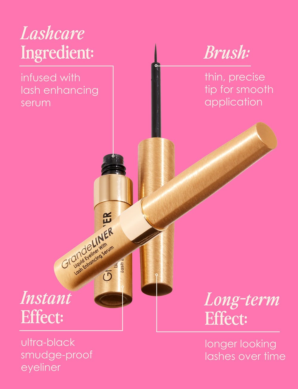 grand cosmatics GrandeLINER  Liquid Eyeliner with Lash Enhancing Serum - Image 5