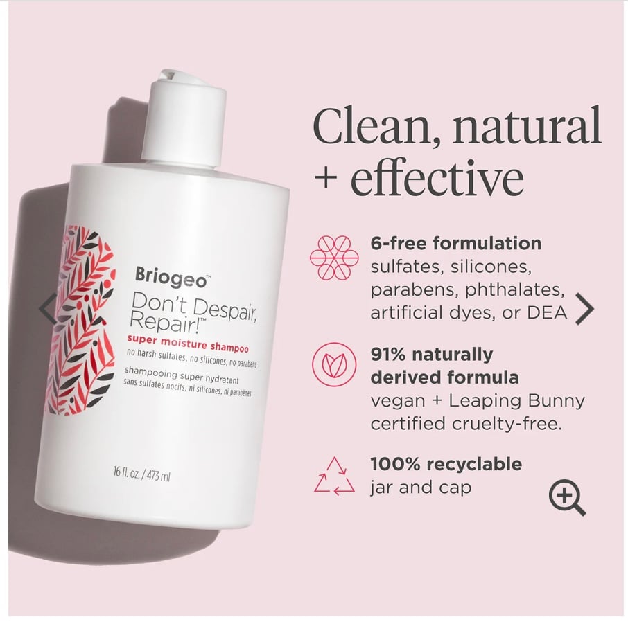 briogeo Don’t Despair, Repair!™ Rosehip + Algae Super Moisture Shampoo - صورة 7
