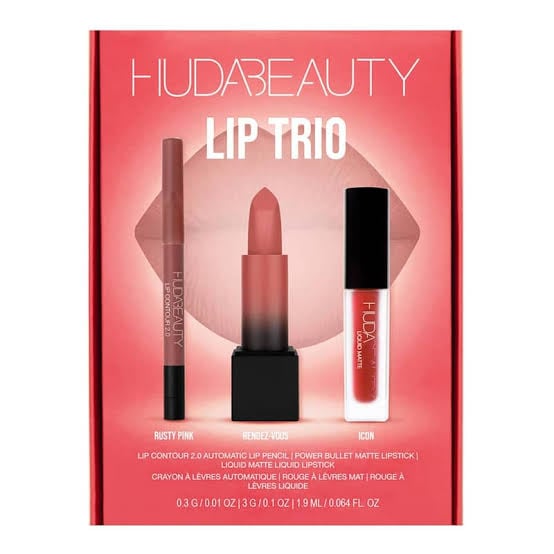 huda beauty The Ultimate Lip Trio Set - Icon - Image 1