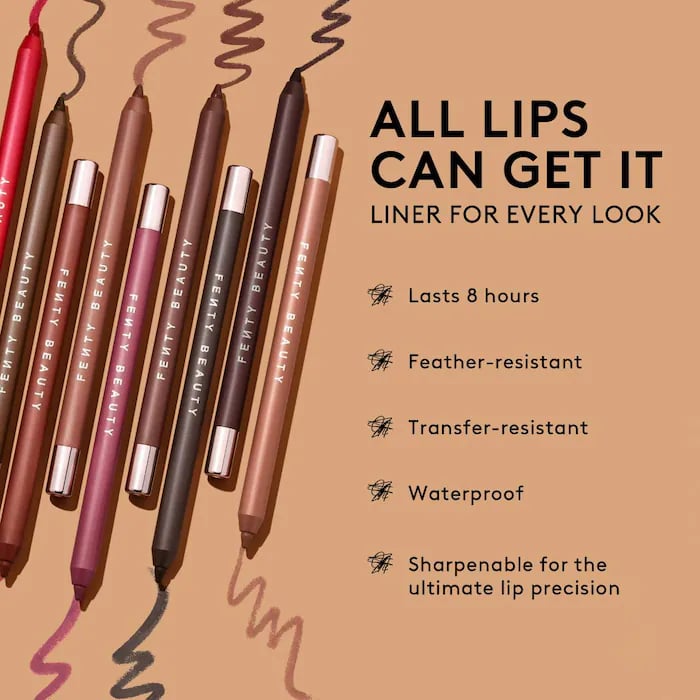 Fenty Beauty by Rihanna Trace'd Out Longwear Waterproof Pencil Lip Liner riri - Image 6