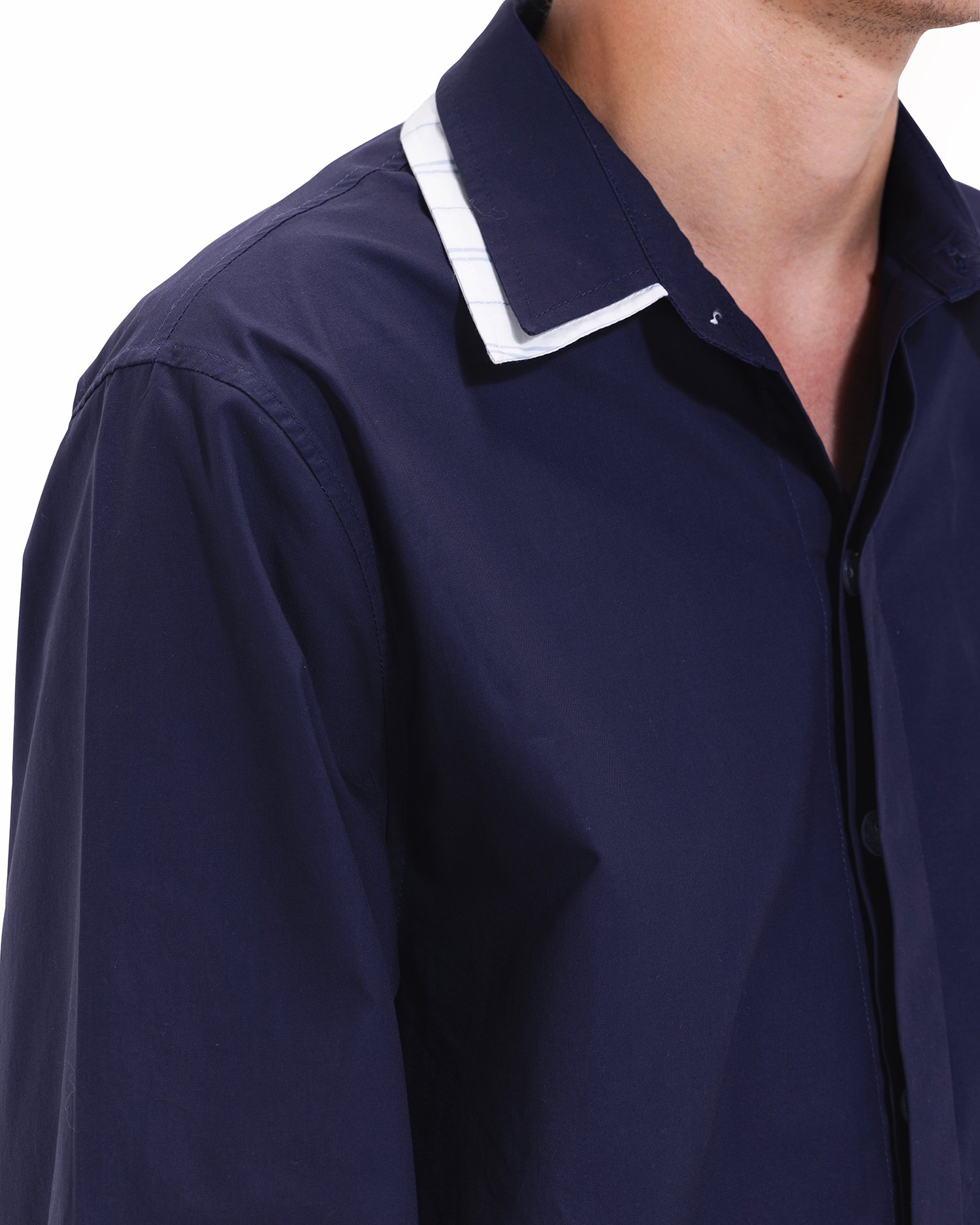 Navy Shadow Stripes Shirt - Image 4