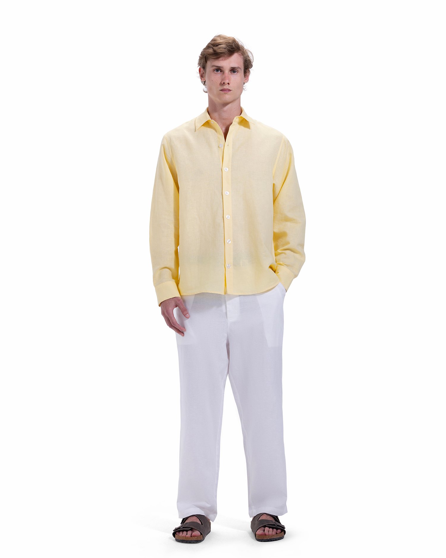 Creamed Yellow Linen Shirt - Image 3