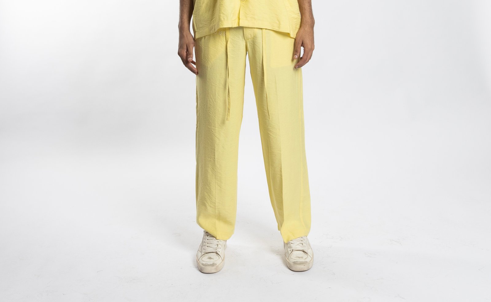 Light Yellow Linen Pant   - Image 1