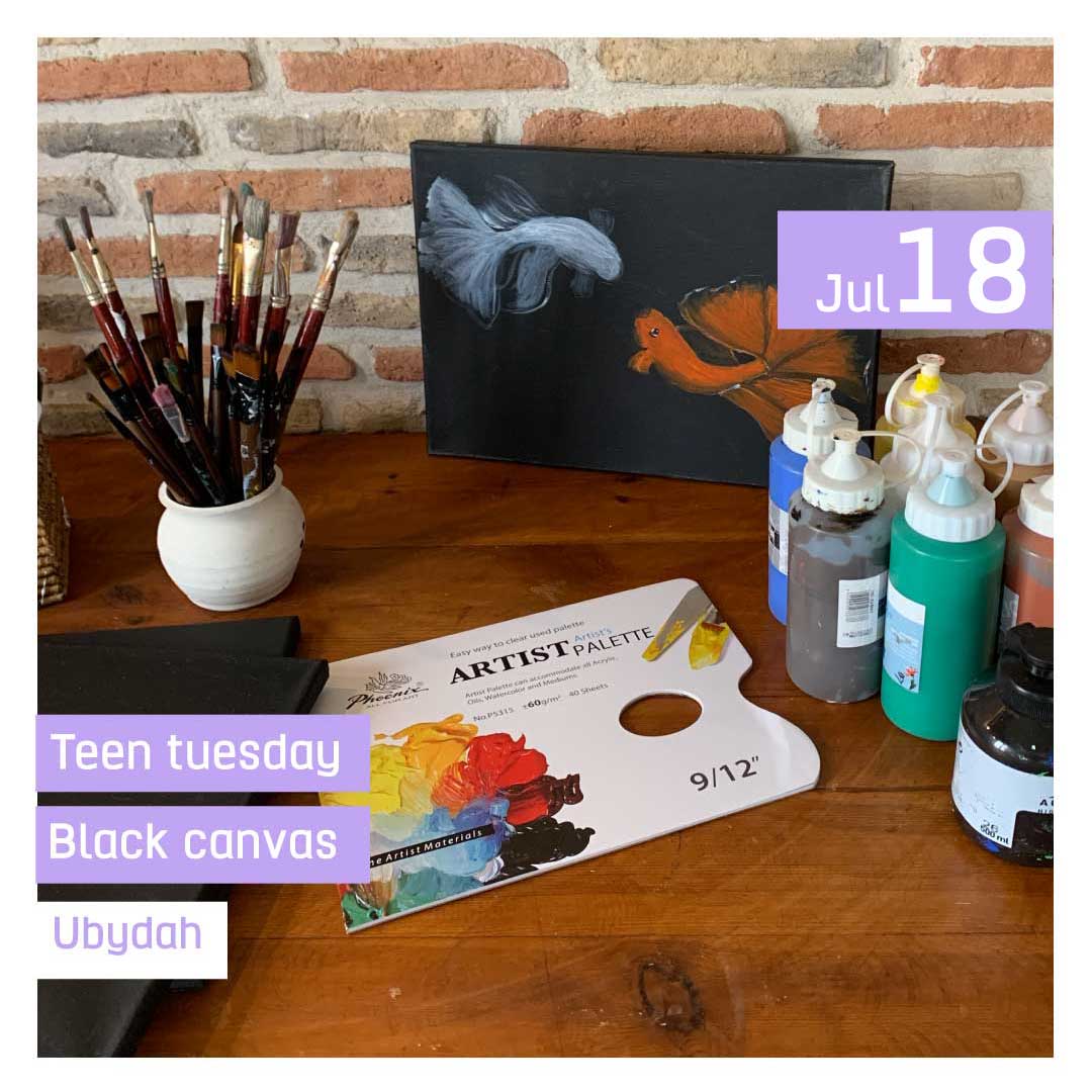 Teen Tuesday-Black canvas - Image 1
