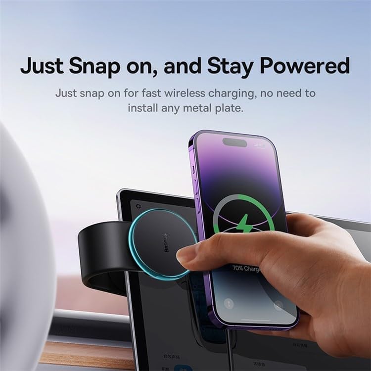 حامل جوال بيسوس C02 برو مع شحن لاسلكي مغناطيسي ماج سيف بقوة 15 واط - صورة 4