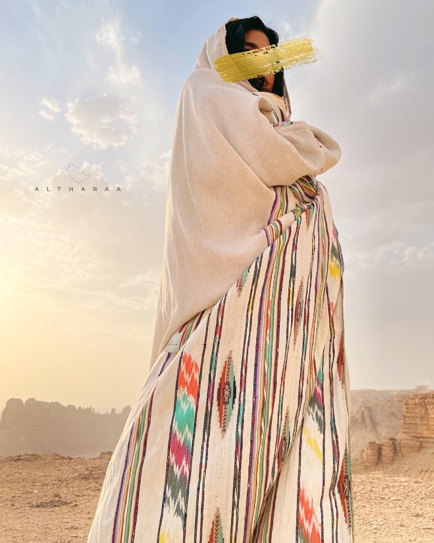 ‎عباية لينن طبيعي بيج مع سدو  - صورة 4
