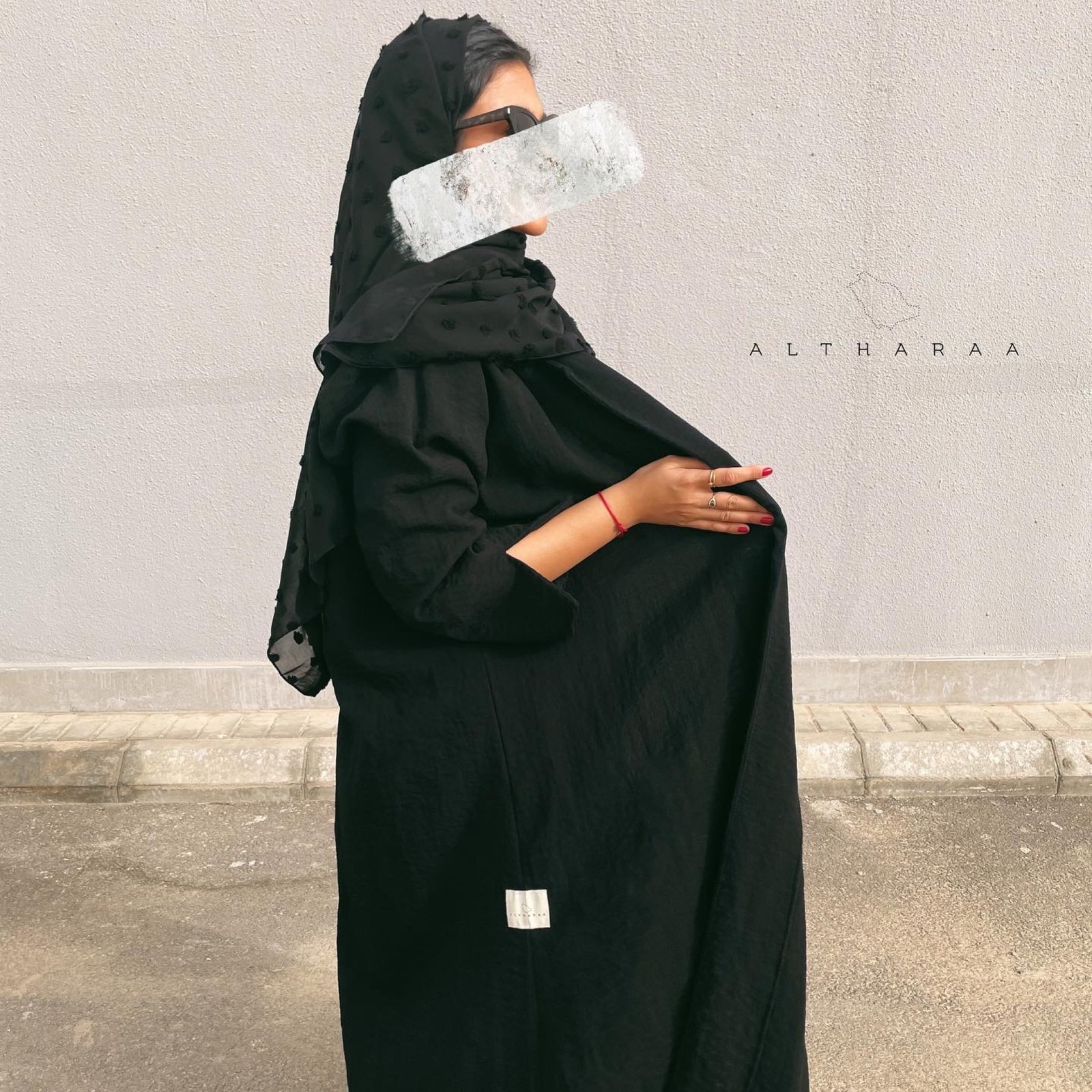 عباية لينن أسود Suite  - صورة 8