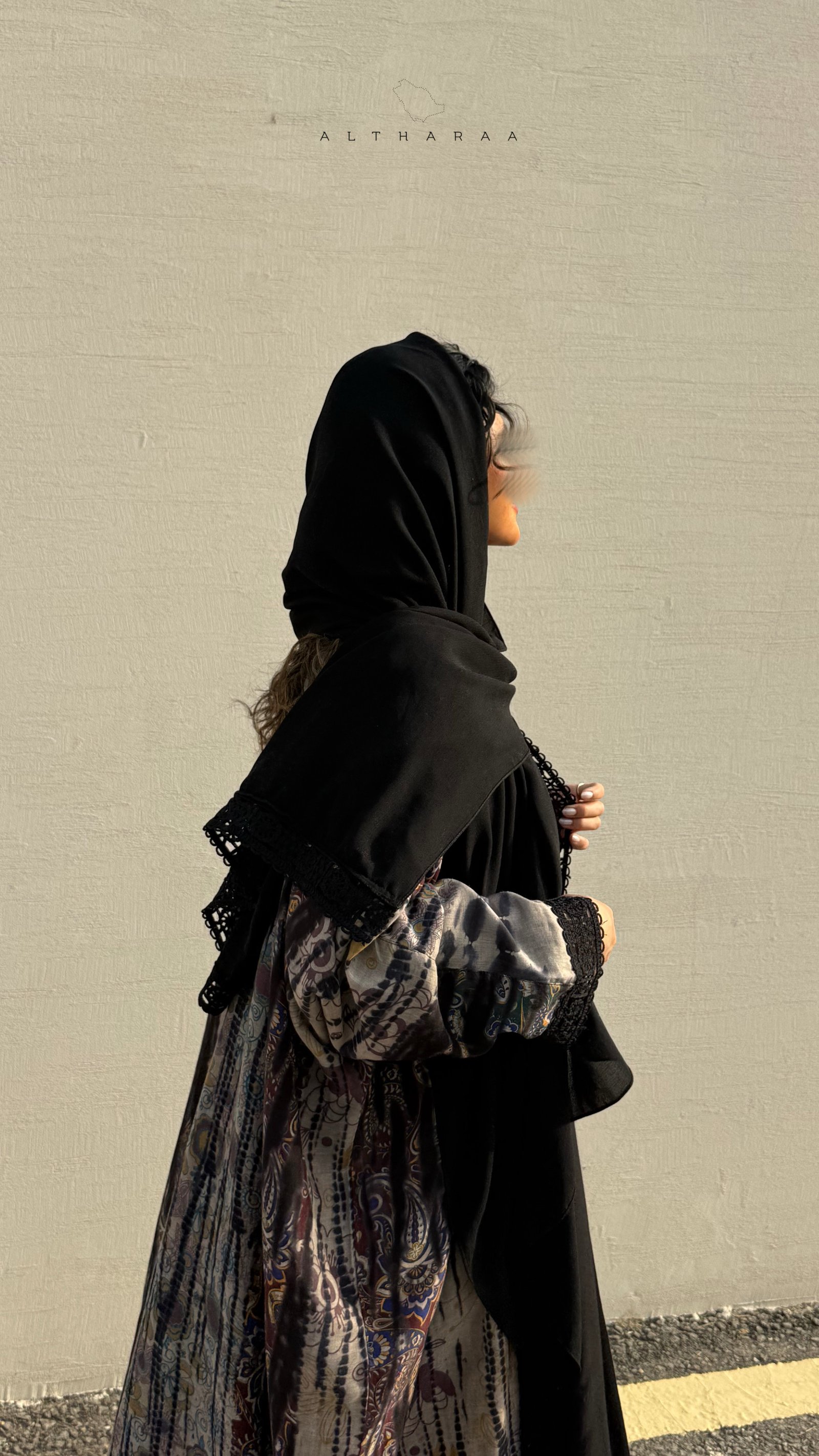  Tie-dye Abaya (Black/Olive) - Image 7