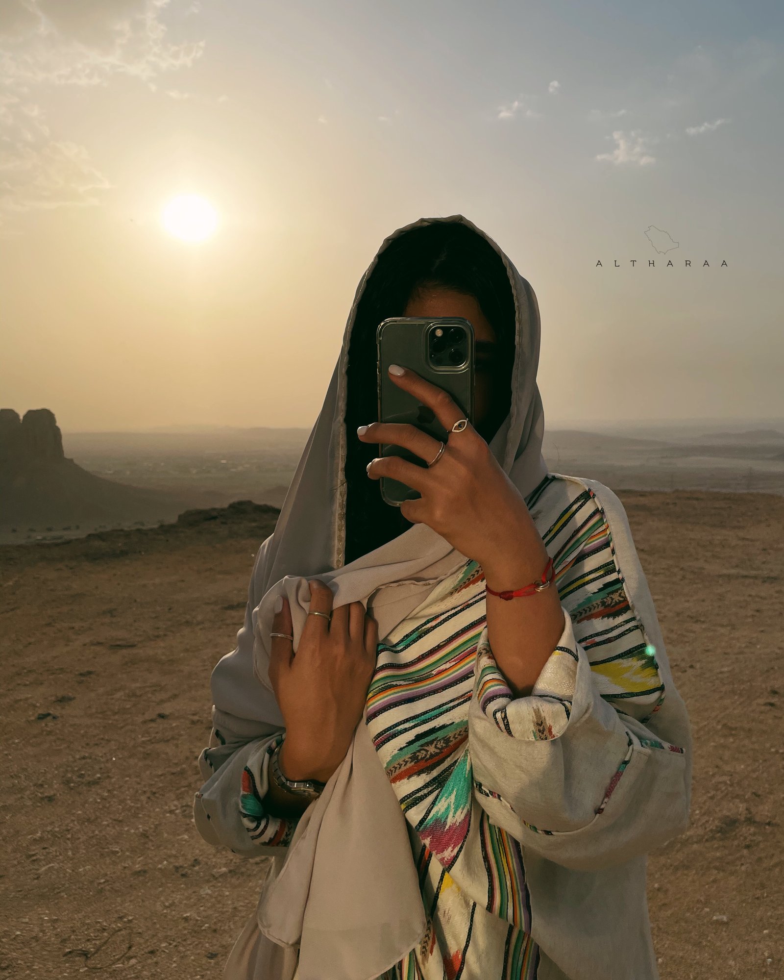 ‎عباية لينن طبيعي بيج مع سدو  - صورة 2