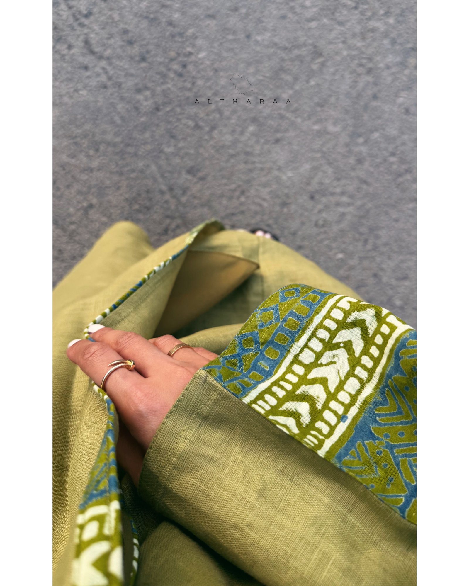 Pure Linen Abaya with Indian Cotton (Olive) - Image 5