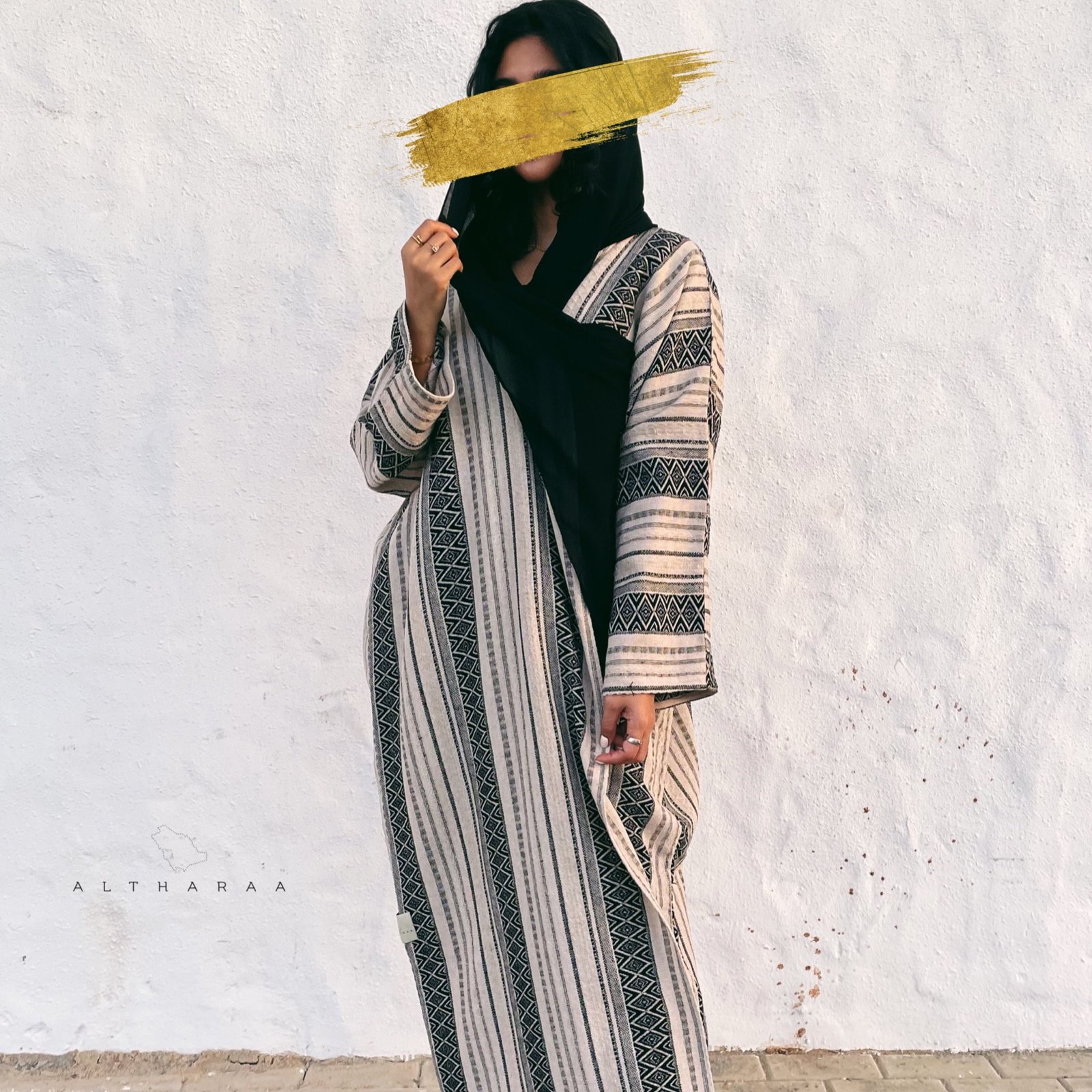 Turkish Linen abaya in Black - صورة 4