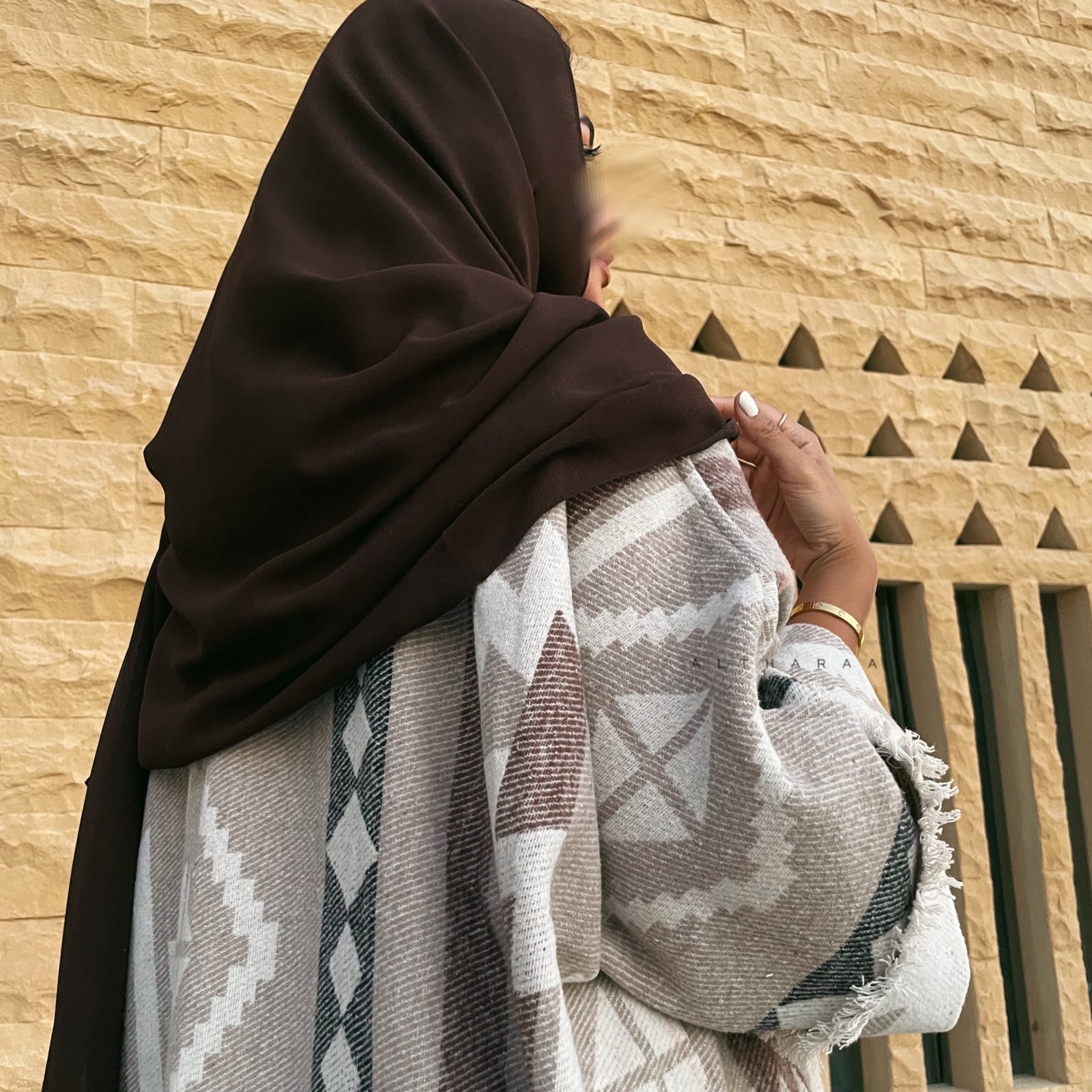 صوف تركي دبل فيس (بني رمادي)  - صورة 1