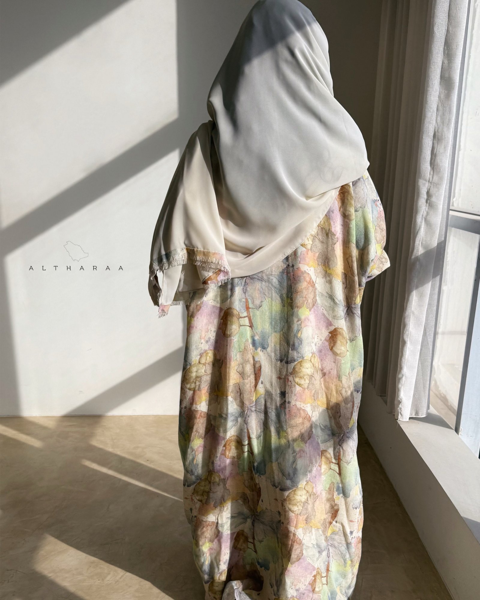 عباية لينن خيش ناعم (بيج) - صورة 2