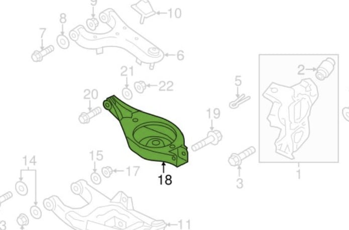 Rear left upper suspension control arm - Image 1