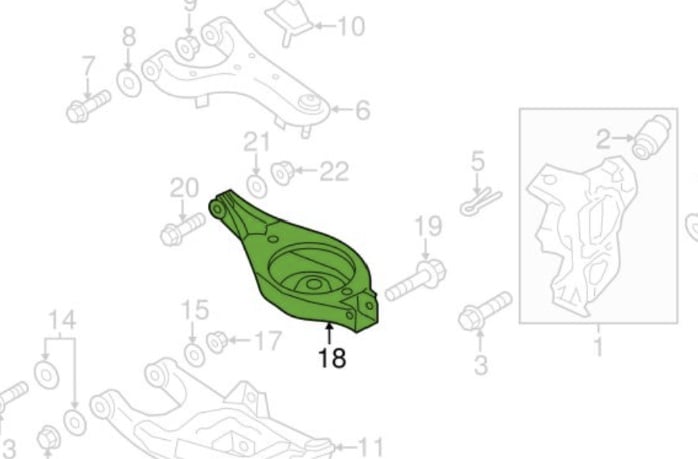 Rear Lower Suspension Link Complete - Image 1