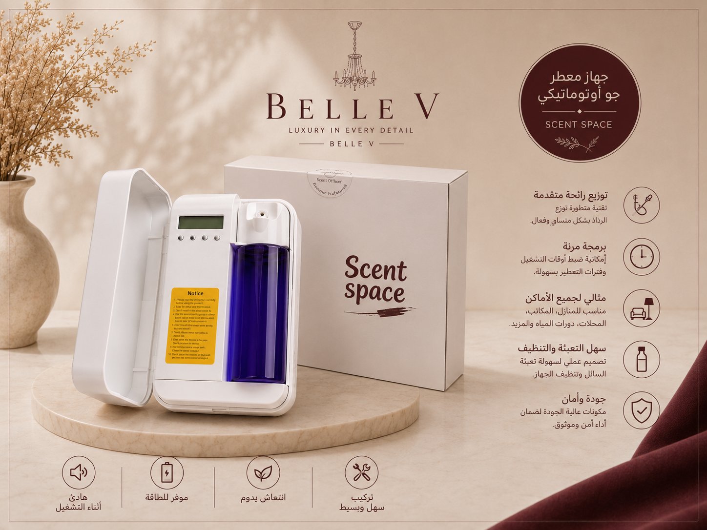 *جهاز تعطير Belle V Scent Space 450مل* - صورة 1