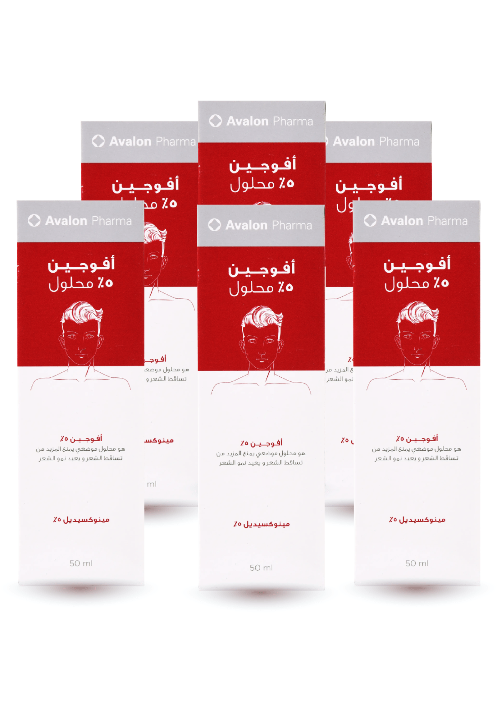 محلول افالون افوجين  5% مينوكسيديل لمنع تساقط الشعر وتعزيز نمو الشعر ( مجموعة من 6 عبوات) - صورة 1