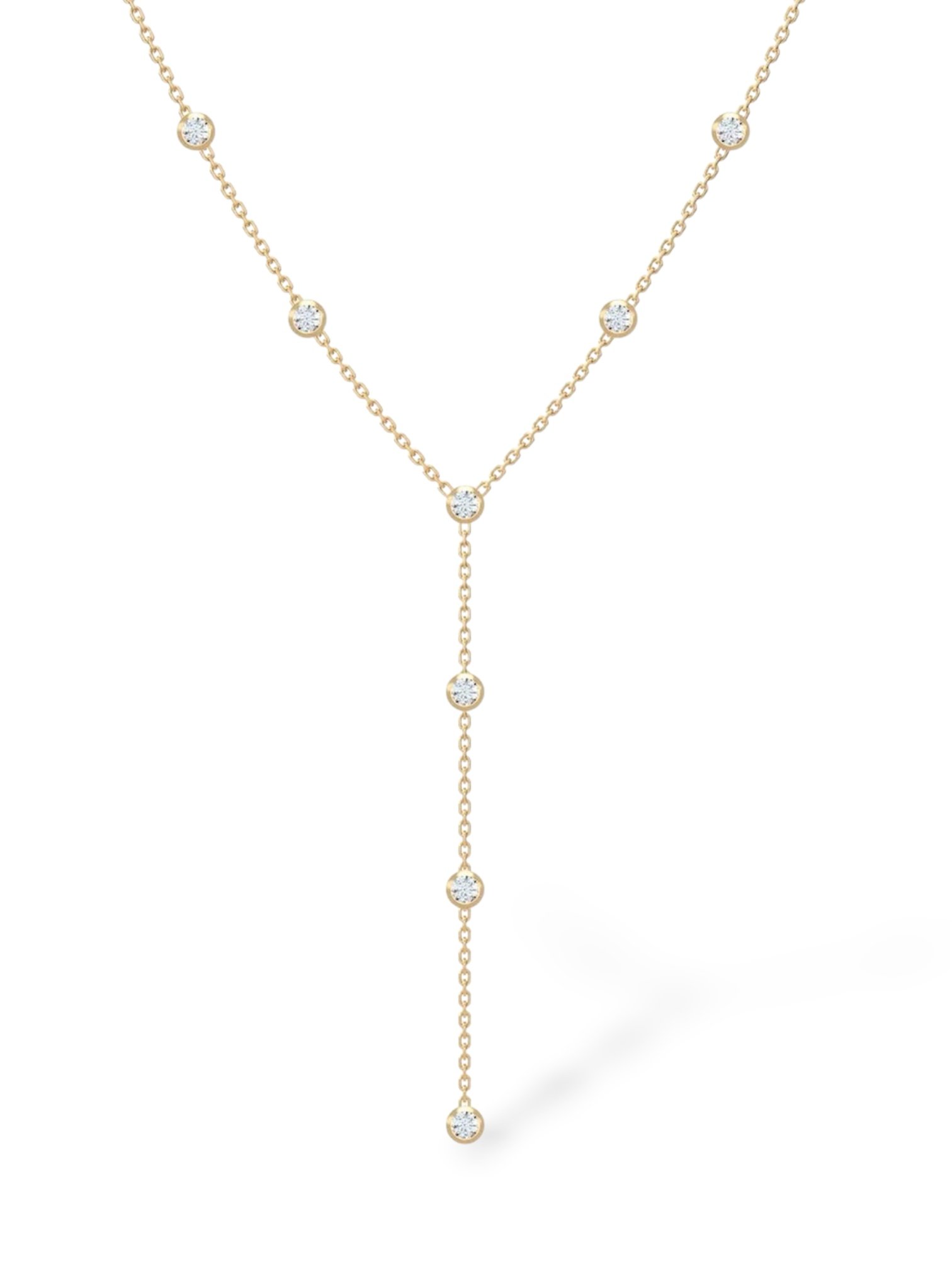 The Celestia Bezel-Set Diamond Y-Necklace - Image 1