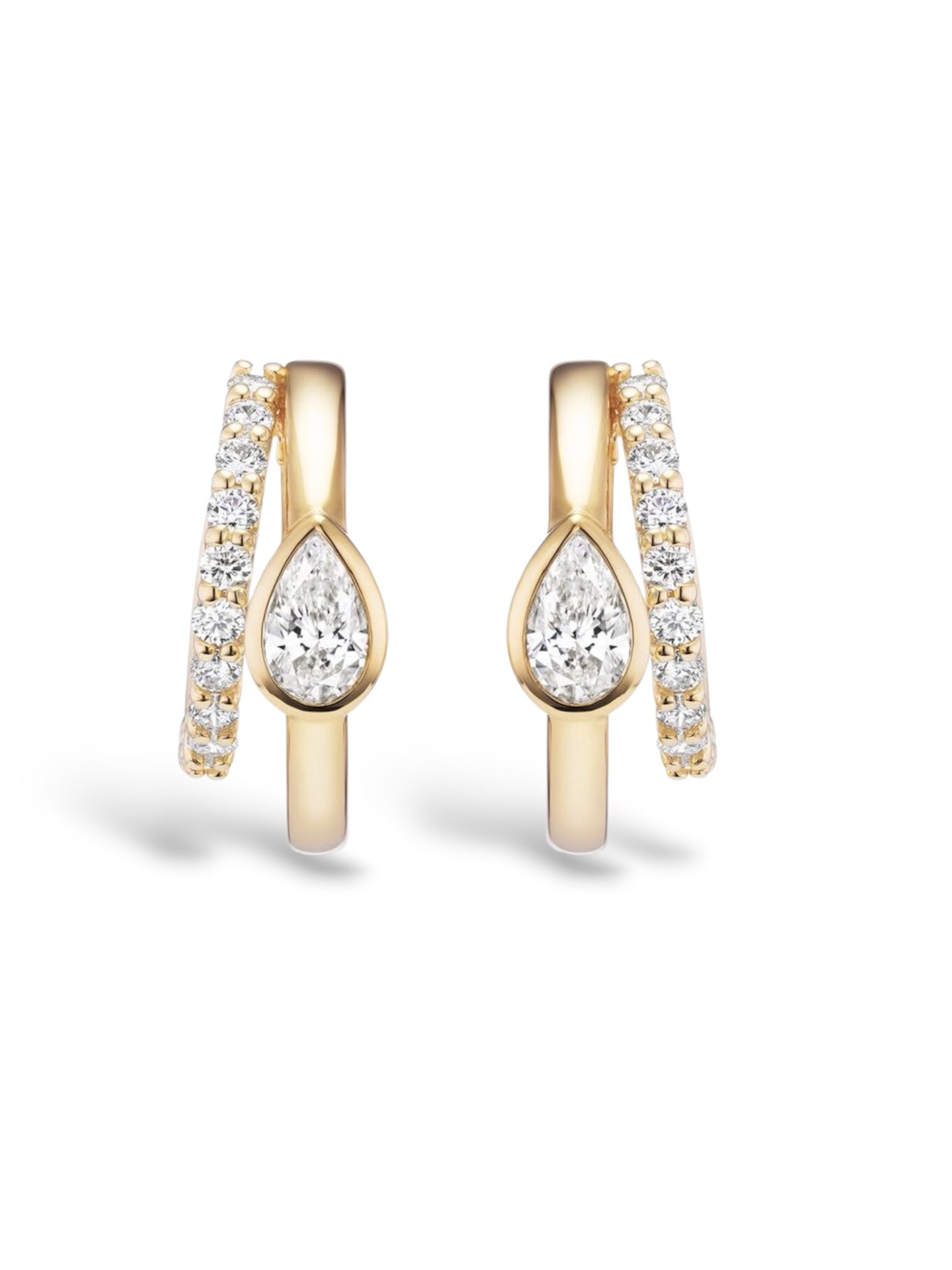 The Bezel Pear Dual-Band Hoops - Image 1