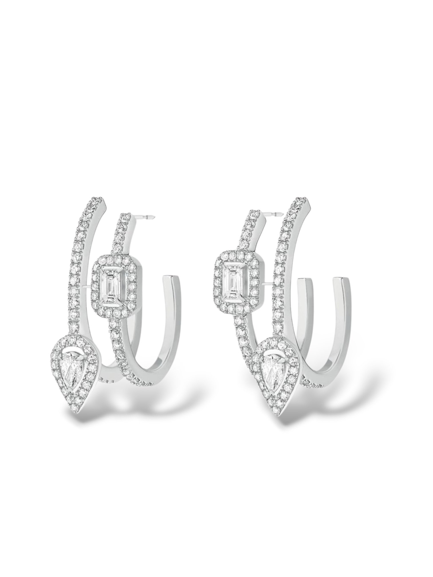The Duo Illusion Diamond Hoops - Image 1