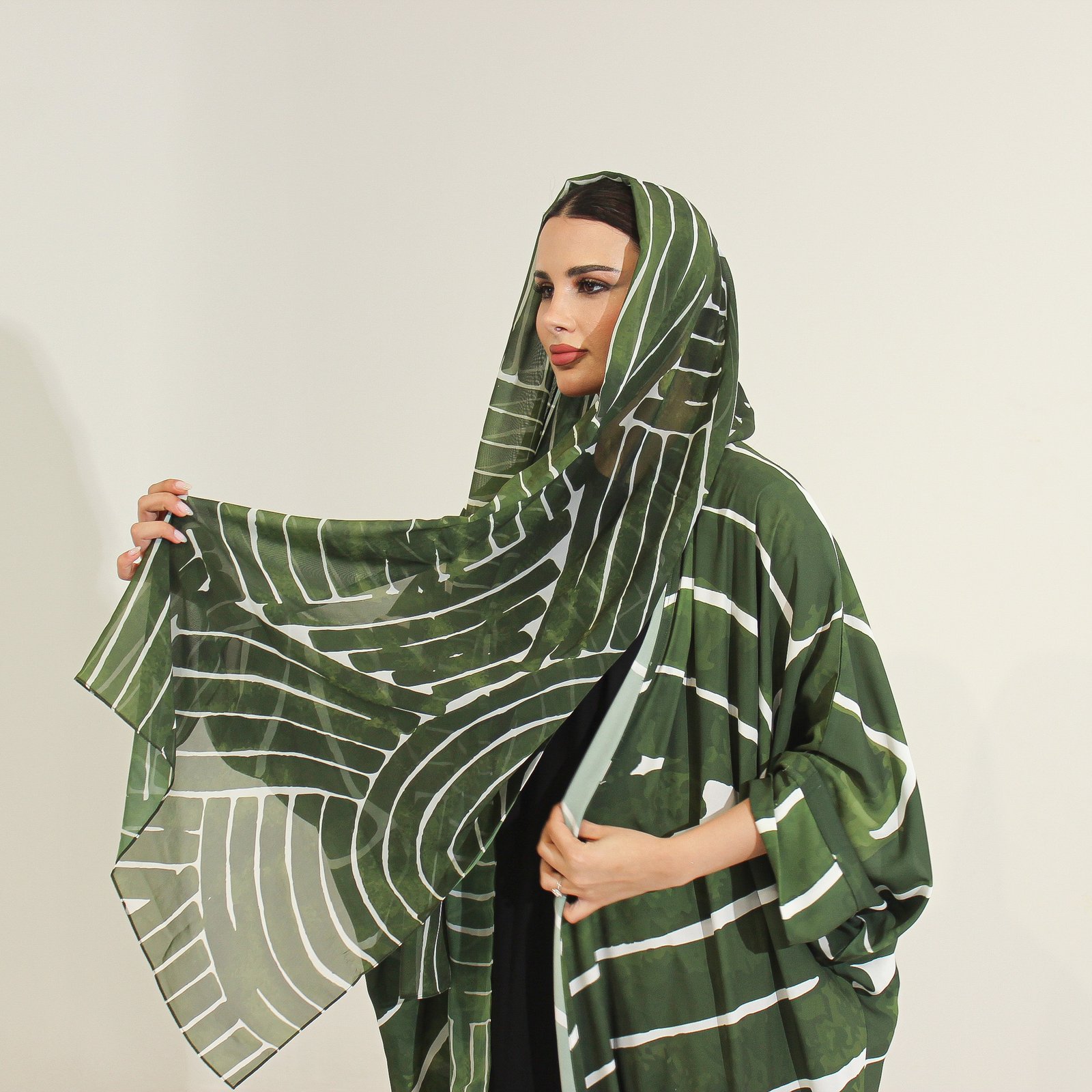 شيفون طباعه عشبي - Image 5