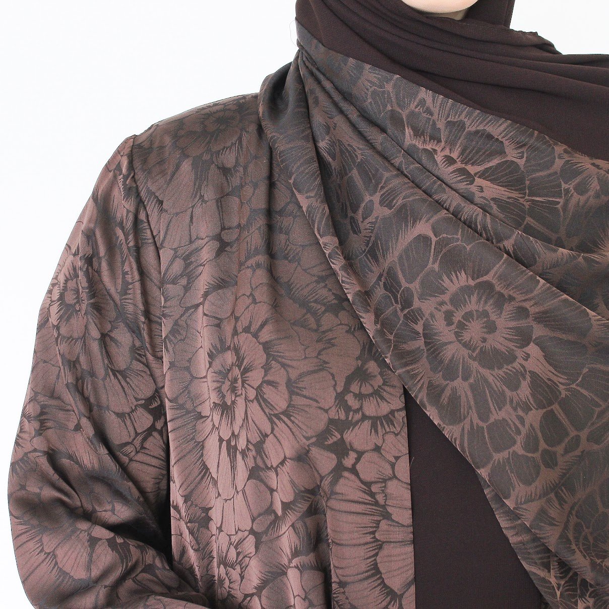 شيفون مشجر بني - Image 6