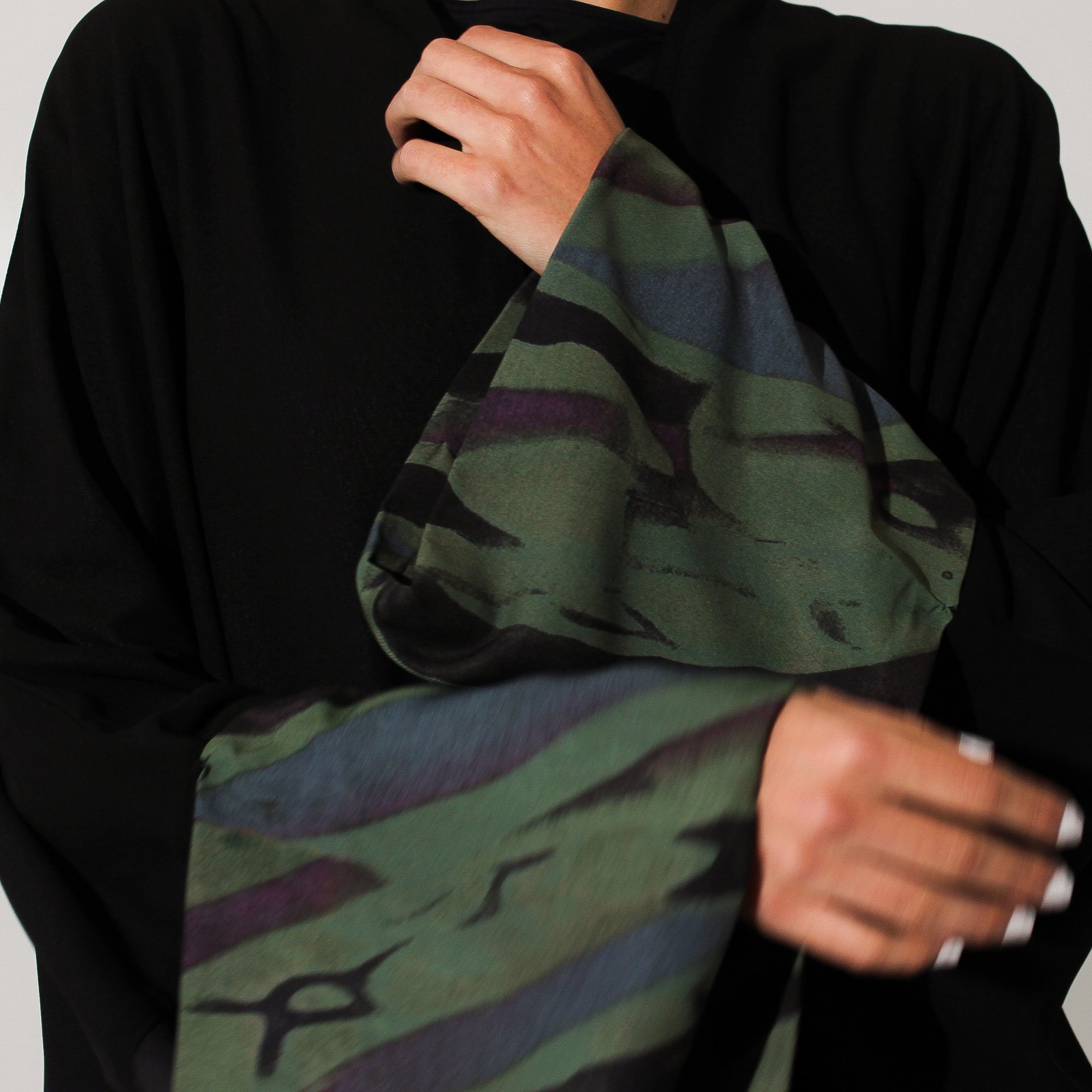 شيفون مبطن زيتي - Image 5