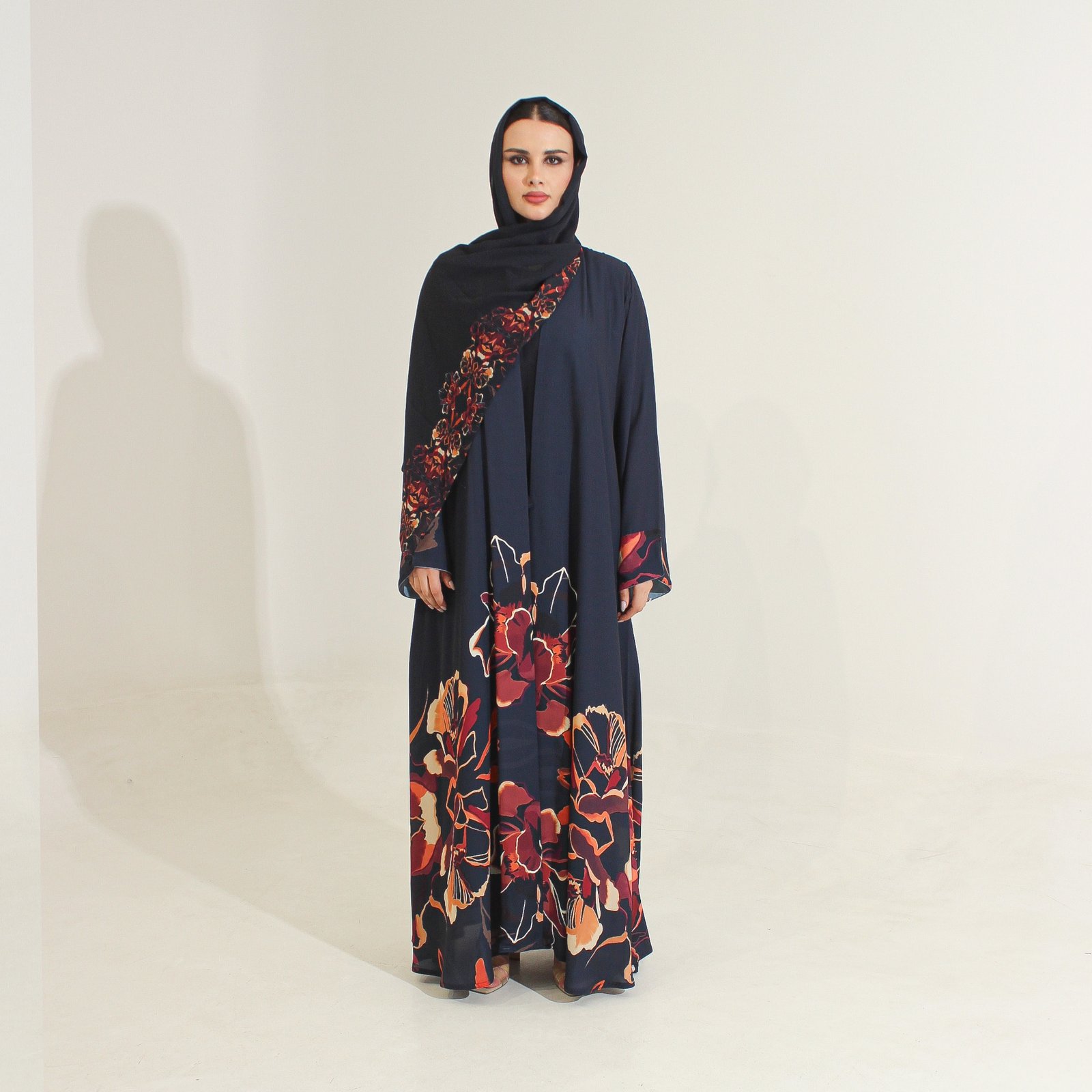 شيفون طباعه كحلي - Image 1