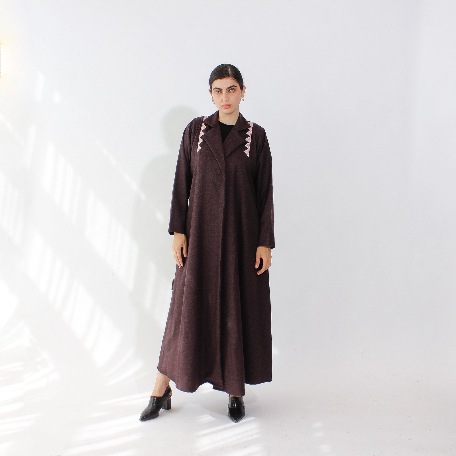 صوف كشمير بني/عنابي - Image 2