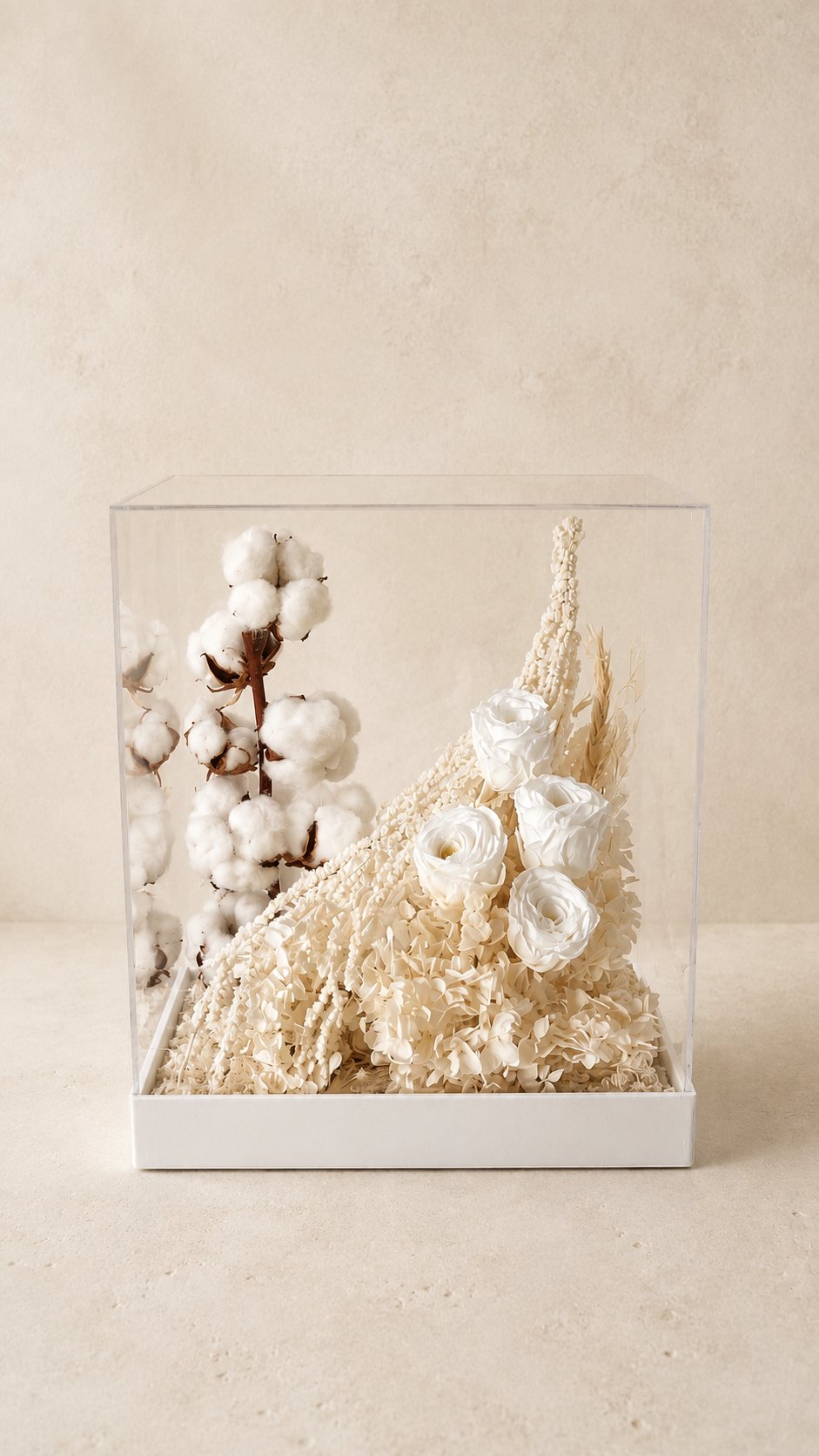 Luxury White Preserved & Dried Flower Display Box - Image 1
