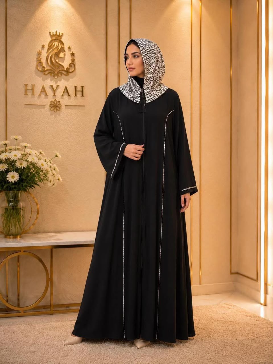 عبايه سوده كريب  - صورة 1