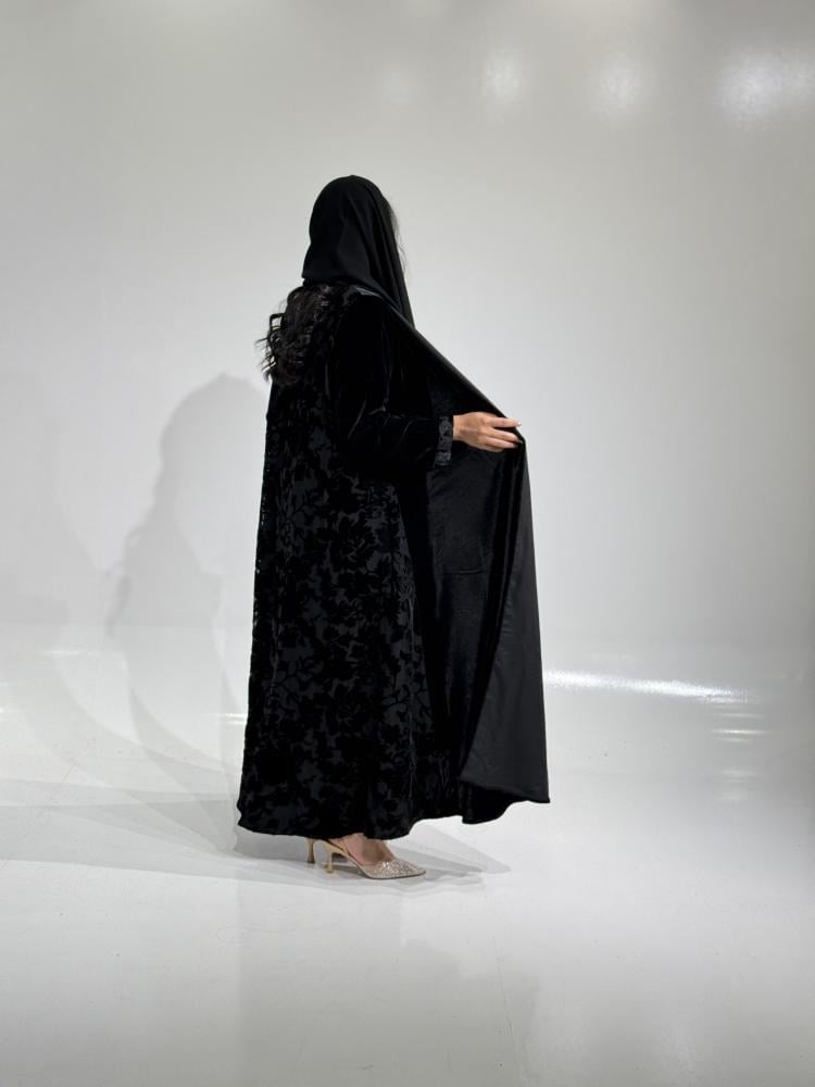 مخمل اسود مع مخمل شيفون من الخلف - صورة 20