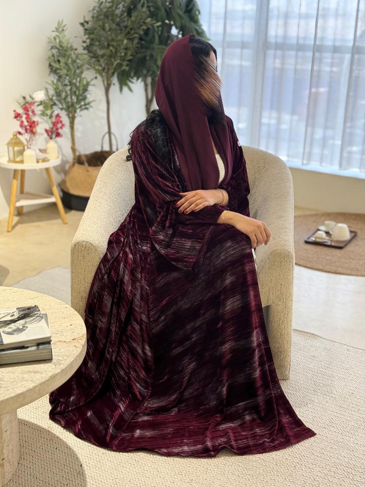 مخمل عنابي مطبوع - صورة 14