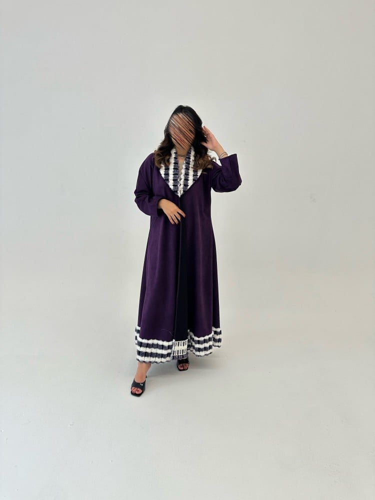 عباية شامواه مع فرو مدرج - صورة 4