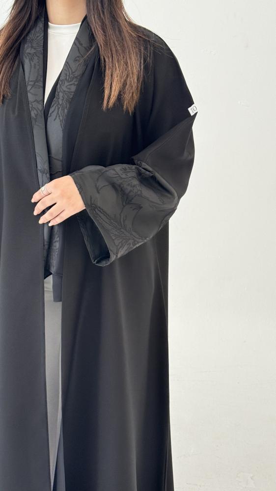 عباية كتان مع اكمام جاكارا واسعه - صورة 2