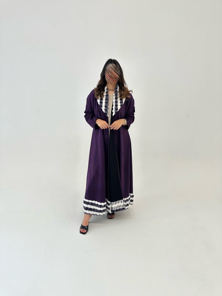 عباية شامواه مع فرو مدرج - صورة 1