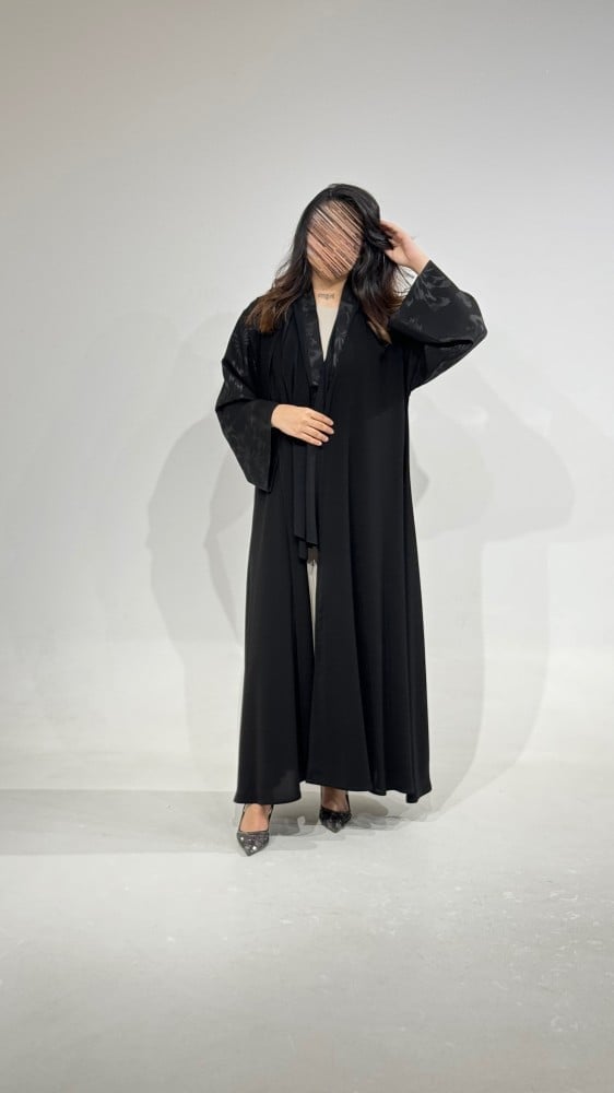 عباية ملكي مع أكمام كتان مشجر - صورة 4