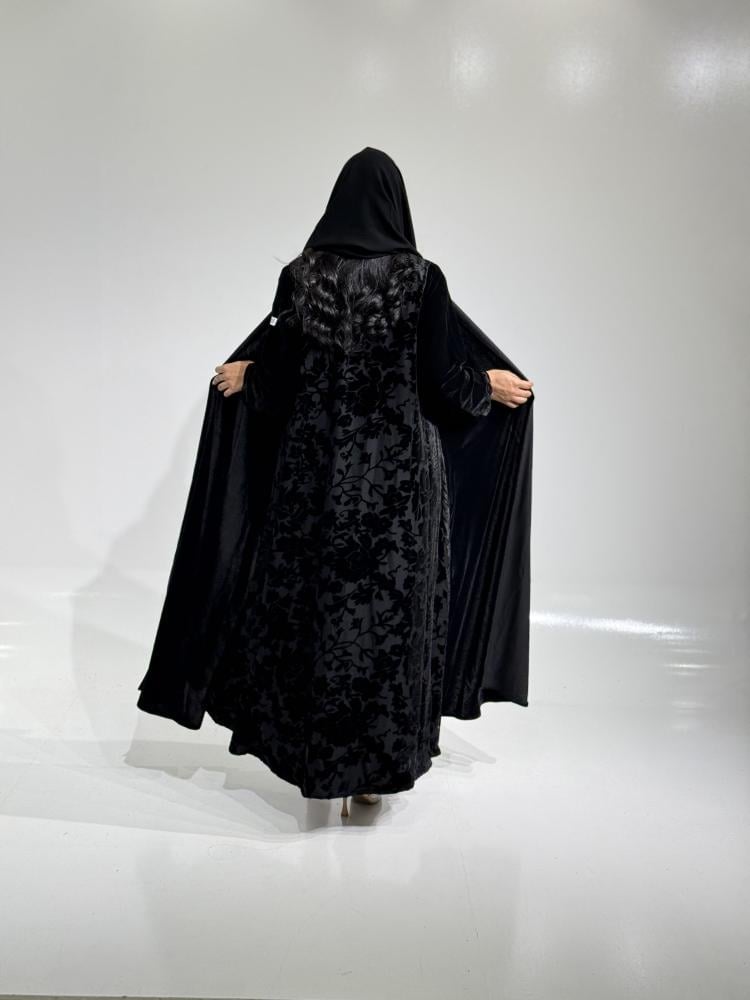 مخمل اسود مع مخمل شيفون من الخلف - صورة 16