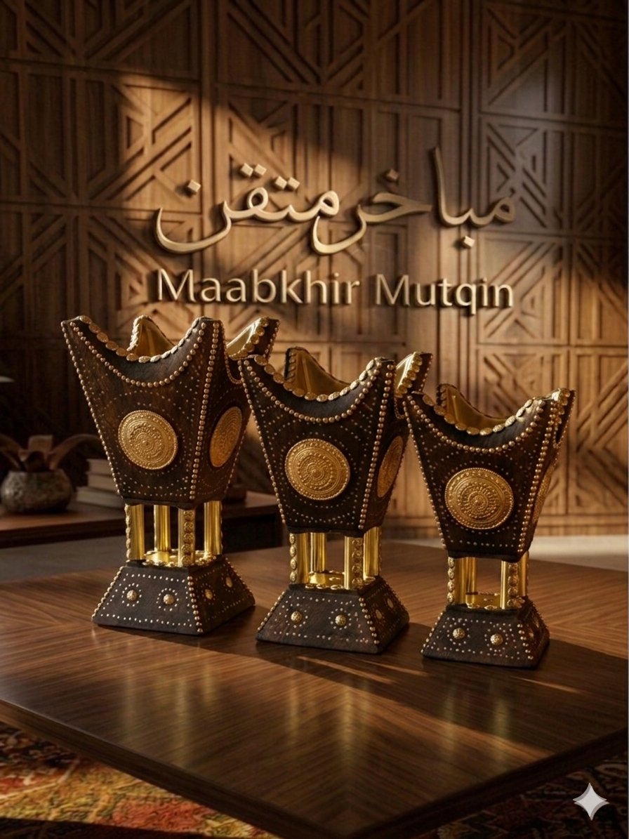 طقم مباخر حائلية ثلاث حبات مقاس 29/26/24 - صورة 1