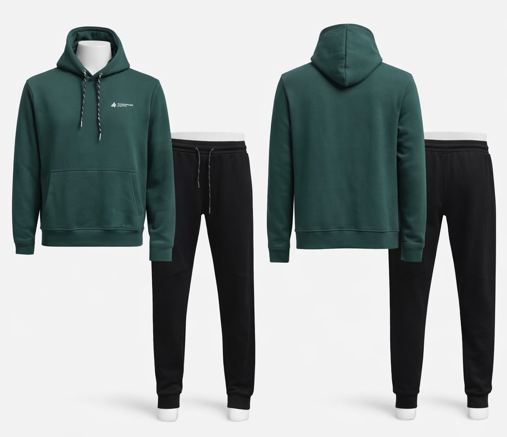 American Eagle Green Hoodie & Black Jogger Tracksuit - صورة 1